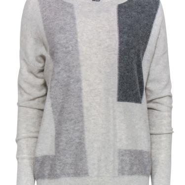 Vince - Light & Dark Grey Colorblocked Cashmere Sweater Sz S