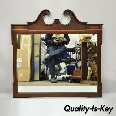 The Georgetown Galleries Mahogany Chippendale Broken Arch Dresser Wall Mirror