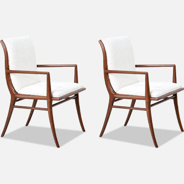 T.H. Robsjohn-Gibbings Sculpted Saber Arm Chairs for Widdicomb
