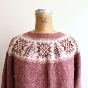 vintage '80s fair isle sweater - shetland wool sweater / Christmas sweater - yolk neck sweater / fair isle sweater - vintage holiday sweater 