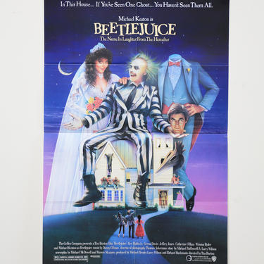 Original Theatrical One Sheet Film Poster - Beetlejuice, Tim Burton, Michael Keaton 
