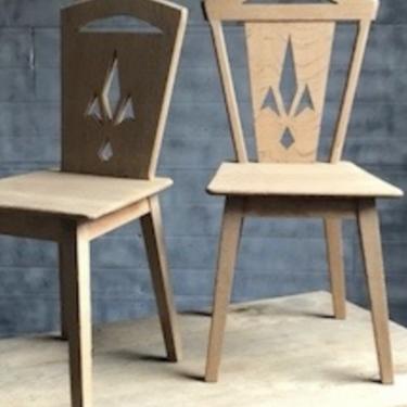 Pair of French Oak Dining Chairs, 1950’s