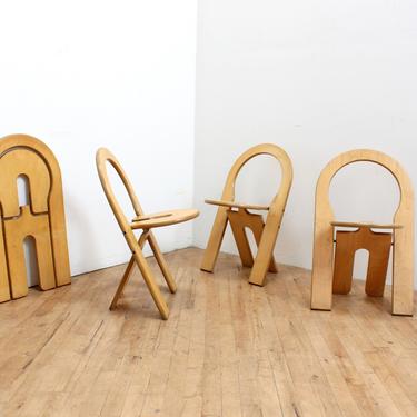 Roger Tallon Folding Chairs Sentou Stools Vintage Postmodern Sculptural Furniture French Design 