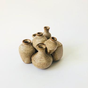 Vintage Pottery Bud Vase Cluster 