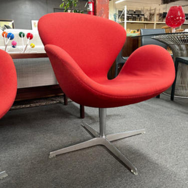 Red Fritz Hansen Swan Chairs