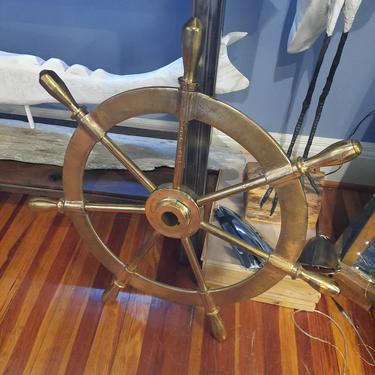 Ships Wheel, Brass, Late 19th to early 20th century