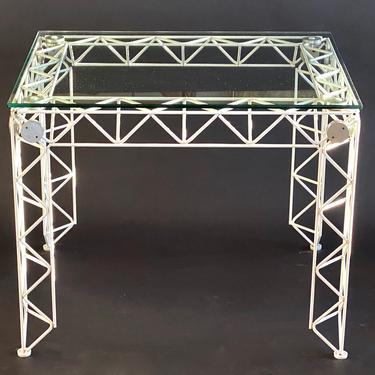MCM White Architectural Wire Truss End Table Bertoia Eames 