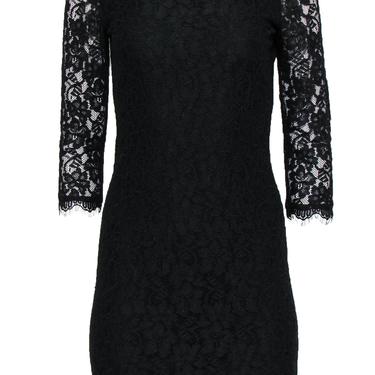Diane von Furstenberg - Black Floral Lace &quot;Zarita&quot; Bodycon Dress Sz 6