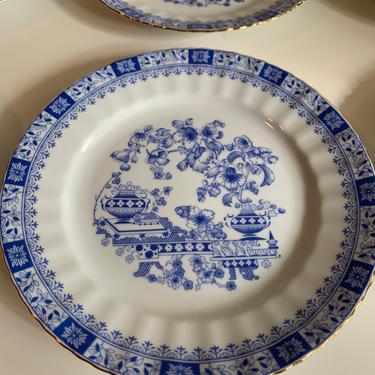 Vintage Blue and White Luncheon Salad Dessert  Seltmann Weiden China Blau Plates Set of 6 