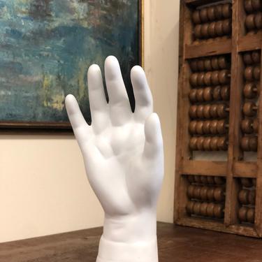 Vintage White Porcelain Hand Sculpture Body Figure Home Accent Decor Desk Study Classroom Art Studio Gallery Space 