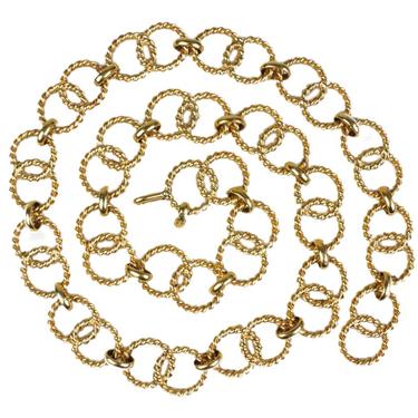 Chanel Belt 1980s/1990s Gold Toned Twisted Ring Chain
