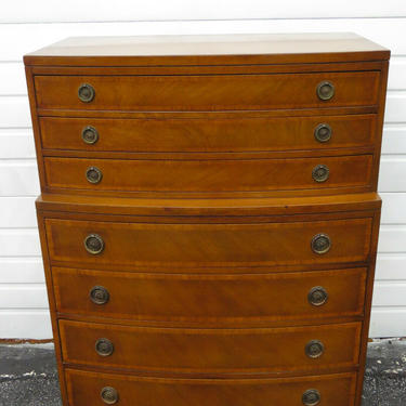 Mahogany Bow Front Tall Chest of Drawers by Sligh 1352