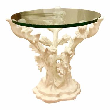 Global Views Traditional White Bloom Table