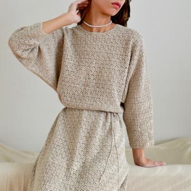 handmade cotton seashell crochet midi length dress 