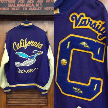 Vintage 1980’s Road Runner Athletics School Jacket, 50’s Style, Varsity Jacket, California, Cross Country, Vintage Athletics, Vintage Cloth 