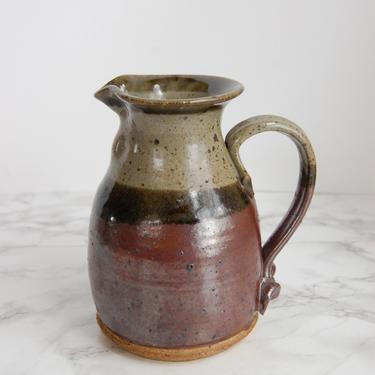 Vintage Art Pottery Pitcher - Studio Pottery - Purple Grey Glaze Pottery by PursuingVintage1