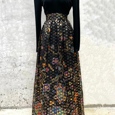 Vintage 70s Black and Lurex Maxi Dress (Valeria's Favorites)