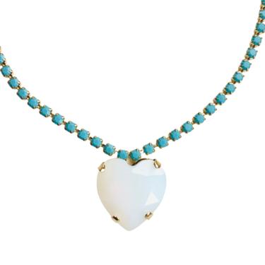The Pink Reef Heart of the Ocean necklace in white opal