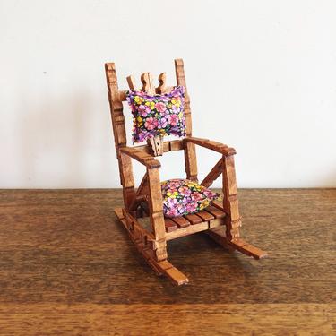 Vintage Doll House Clothespin Rocking Chair 