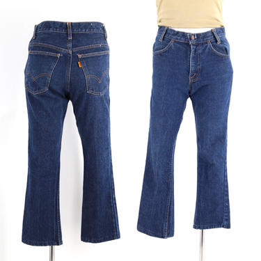 70s LEVIS 718 Orange Tab Student fit cropped jeans 28 / vintage 1970s medium wash sexy fit Levis pants sz 2-4 