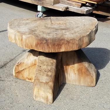 Carved cedar table 35 W x 25 D x 27 H