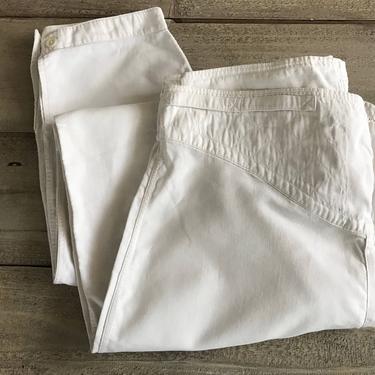 French Rustic Long Johns, Gents Peasant Wear, White Cotton Pants, Mens Period Clothing 