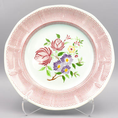 Adams China Calyx Ware Wakefield Dinner Plate | Vintage Hand Painted Dinnerware 