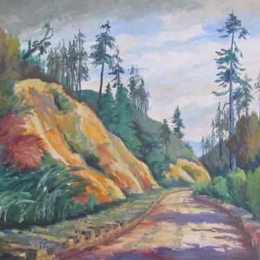 Vintage Oil Painting Mountain Rd by Beatrice Ash 1938 