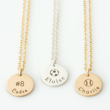 Personalized Soccer Necklace, Baseball Water Polo Basketball Softball Tennis Necklace, Sports Team Necklace Soccer Mom Necklace Gift for Her 
