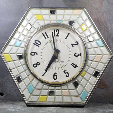 GE Mosaic Tile Wall Clock - Mid-Century Decor - General Electric Clock | Free Shipping 