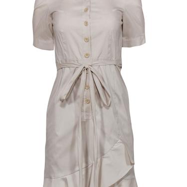 Nanette Lepore - Khaki Cotton Blend Collared Shirt Dress Sz 2