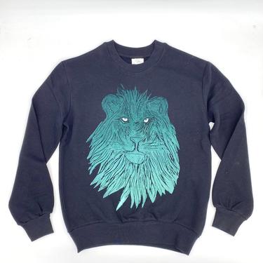 Block-Print Lion Boyfriend Sweatshirt