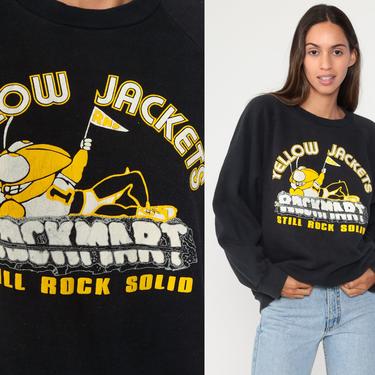 Yellow Jackets Rockmart Sweatshirt Georgia Sweatshirt 90s Graphic Sweater Black 1990s School SPorts Crewneck Vintage Extra Large xl l 