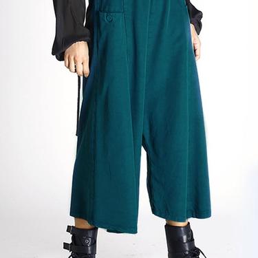 Drop Seat Cropped Wide Leg Pants in Black Only