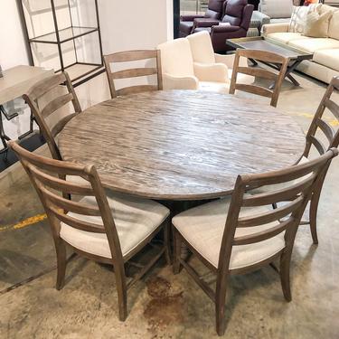 Round Wood Dining Table w/ 6 Chairs