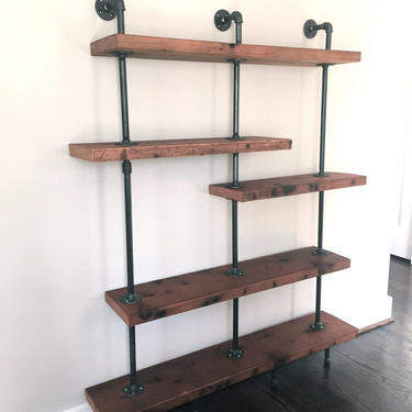 CUSTOM &amp;quot;Addison&amp;quot; Bookshelf - Reclaimed Wood Shelving Unit - Reclaimed Wood &amp; Pipe Shelf 