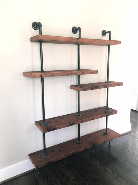 Reclaimed Wood Pipe Shelf, Reclaimed Shelving Units