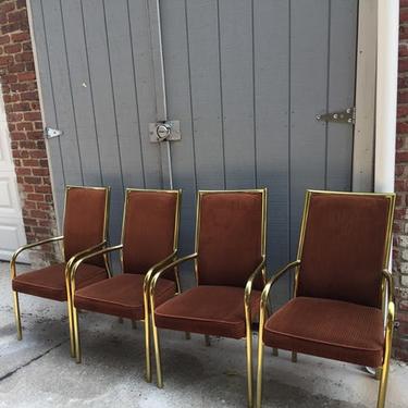 4 Vintage Brass Chairs