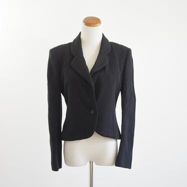 Vintage Oscar De La Renta Jacket, 80s Black Blazer, 1980s Jacket, Designer Vintage, Black Jacket, Cropped Blazer, Medium 