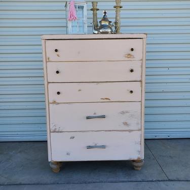 Vintage Pink Heavy Distressed Chest
