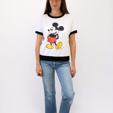Mickey Sweatshirt // vintage mouse sweater t-shirt boho hipster Disney tee t shirt cotton 70s top 80s white // S/M by FenixVintage