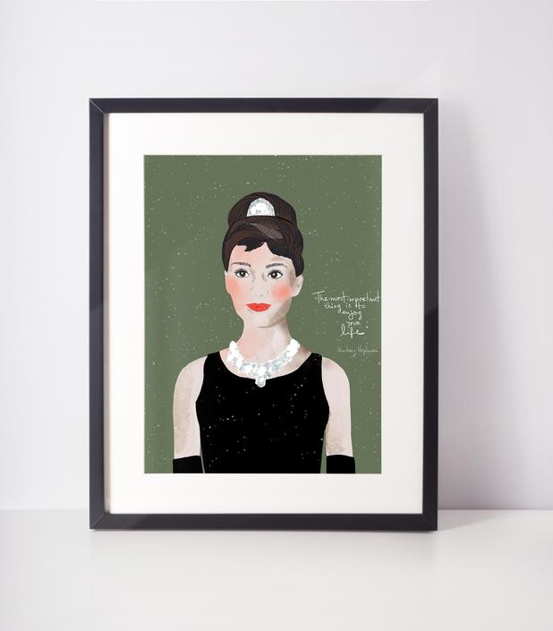 Audrey Hepburn Portrait Mordern And Colorful Wall Art Collection