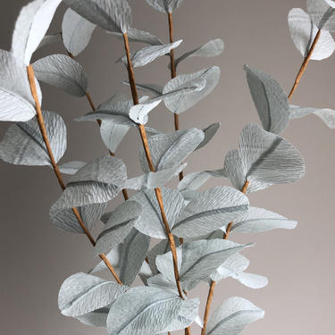 Crepe Paper Silver Dollar Eucalyptus -- Paper Greenery for Weddings and Home Decor 