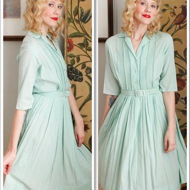 1950s Dress // Mint Morelove Gauze Dress // vintage 50s dress 