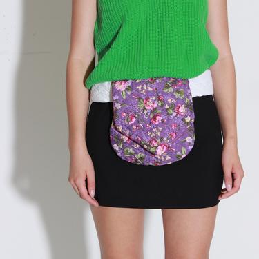 Quilted Floral Tie Bag / Crossbody Fanny Pack 