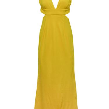 Adrianna Papell - Bright Yellow Sleeveless Gown w/ Cutouts Sz 8