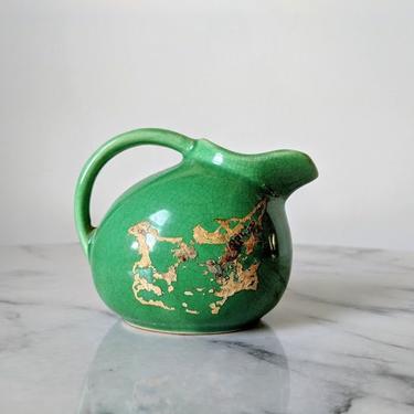 vintage 30's/40's mini ceramic creamer jug in green by BetaGoods