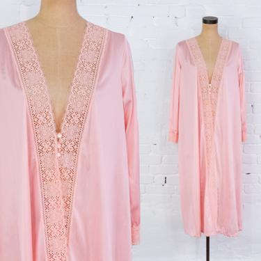 1960s Pink Robe | 60s Peach Dressing Gown | Aristocraft | Large 