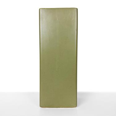 Green Rectangular Ceramic Vase by Floraline McCoy 