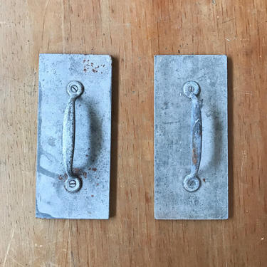 Pair of Vintage Blueprint Paper Weights Factory Salvage 